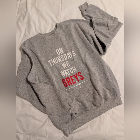 Hanes Tops - On Thursdays We Watch Greys - Greys Anatomy Crewneck Pullover Sweatshirt
